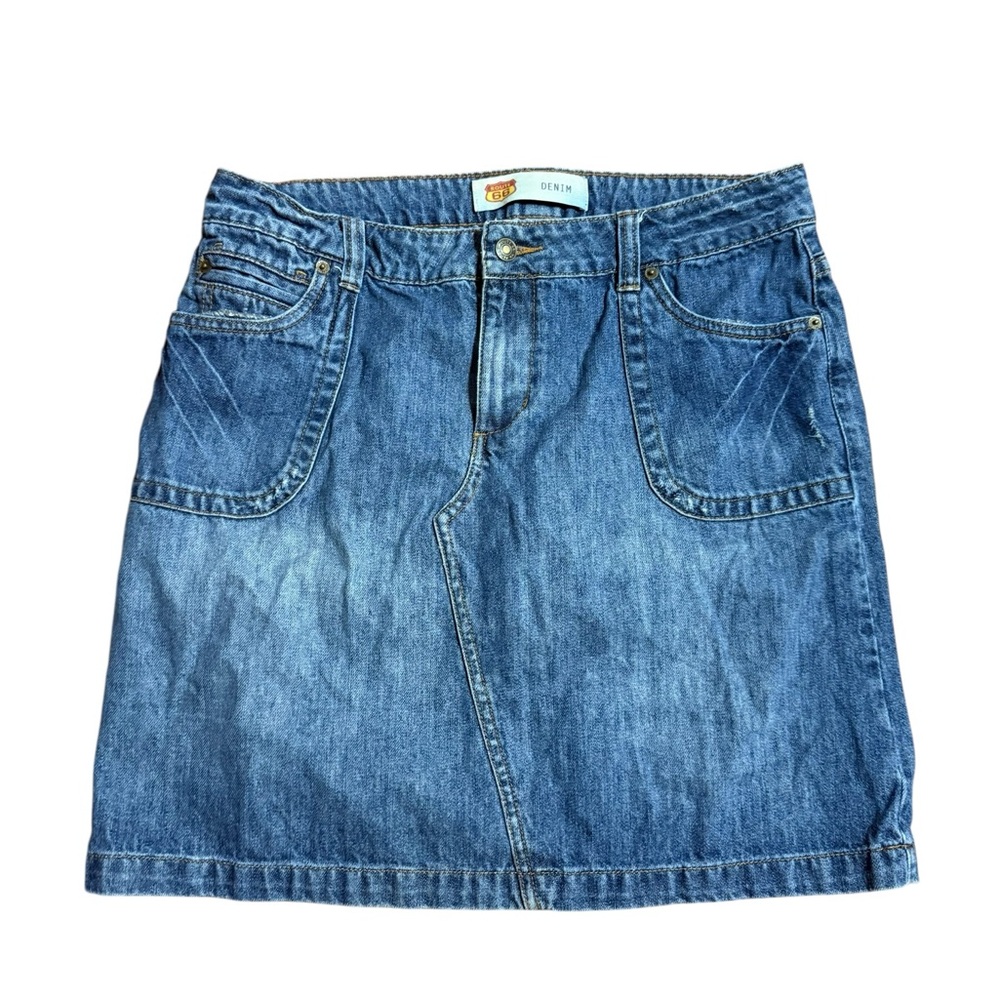 Vintage Y2K Classic Blue Denim Mini Skirt Sz‎ 13/14 90s aesthetic 100% cotton